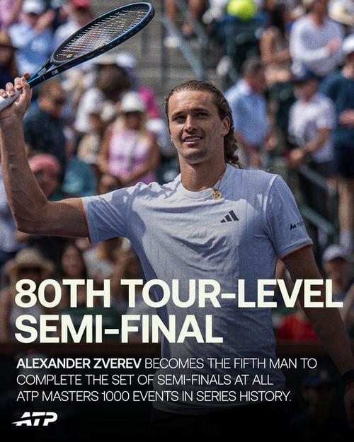 兹维列夫解锁大师赛全四强成历史第五人，95双雄对位00双子星！