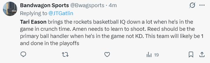 伊森三分18连铁遭喷：1500万都不值 影响火箭球商 先发该给谢泼德